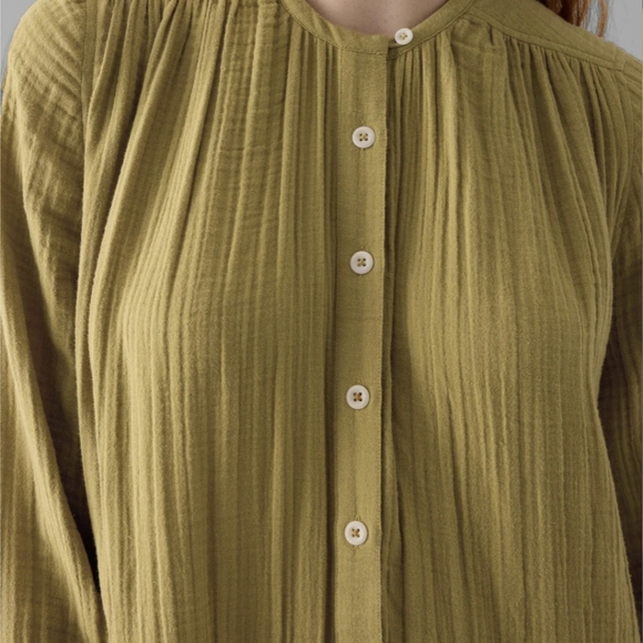 TOAST UK Crinkle Cotton Long Sleeve Kaftan Dress Gown Lagenlook NWT Sz XL - Picture 5 of 6